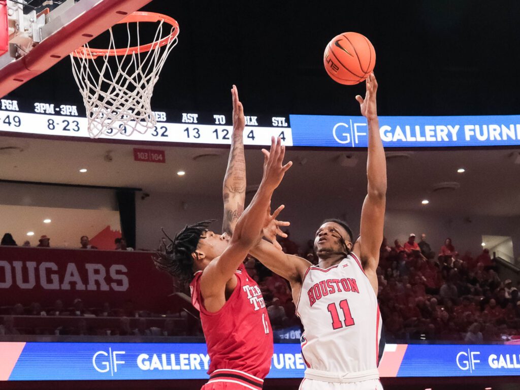 University of Houston forward JoJo Tugler is getting better and better at his little hook shot. (Photo by F. Carter Smith)