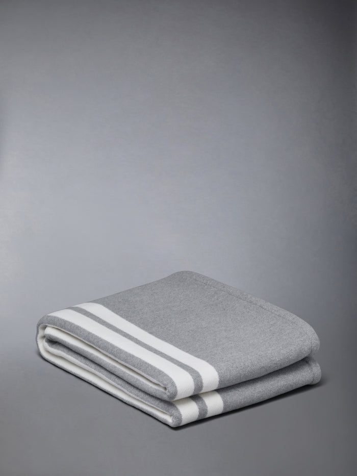 Thom Browne Wool Cashmere 4 Bar Frette Blanket. 