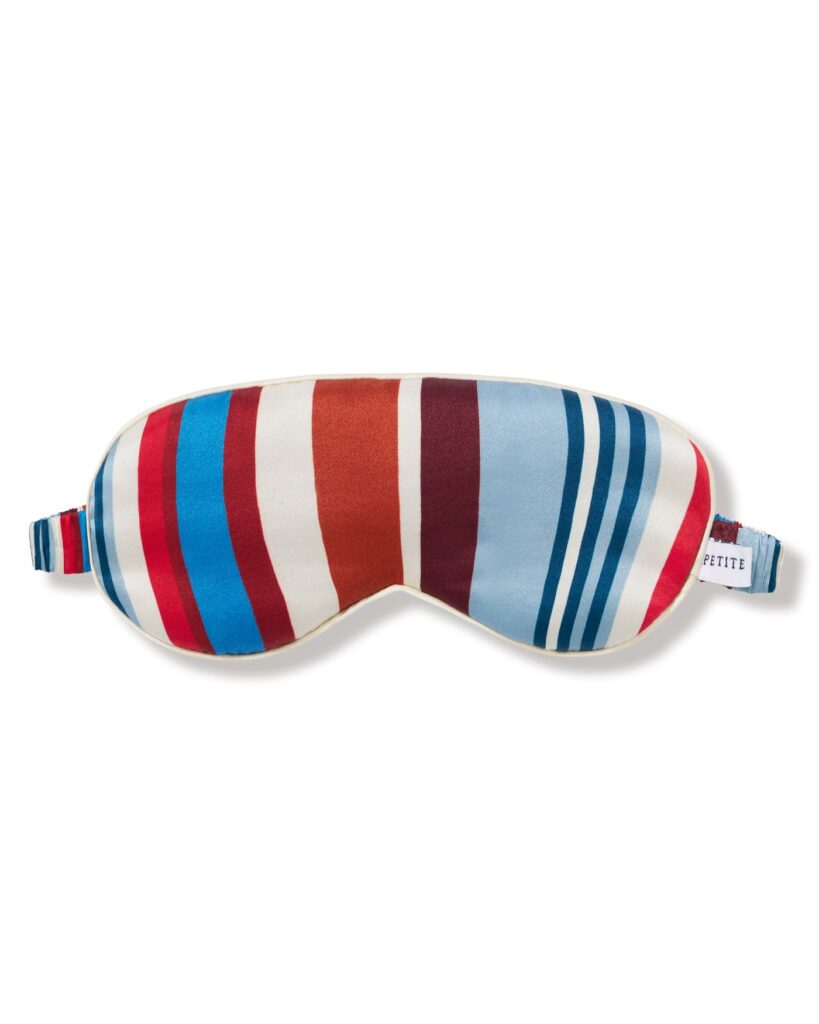 Silk Eye Mask in Discovery Stripe. 