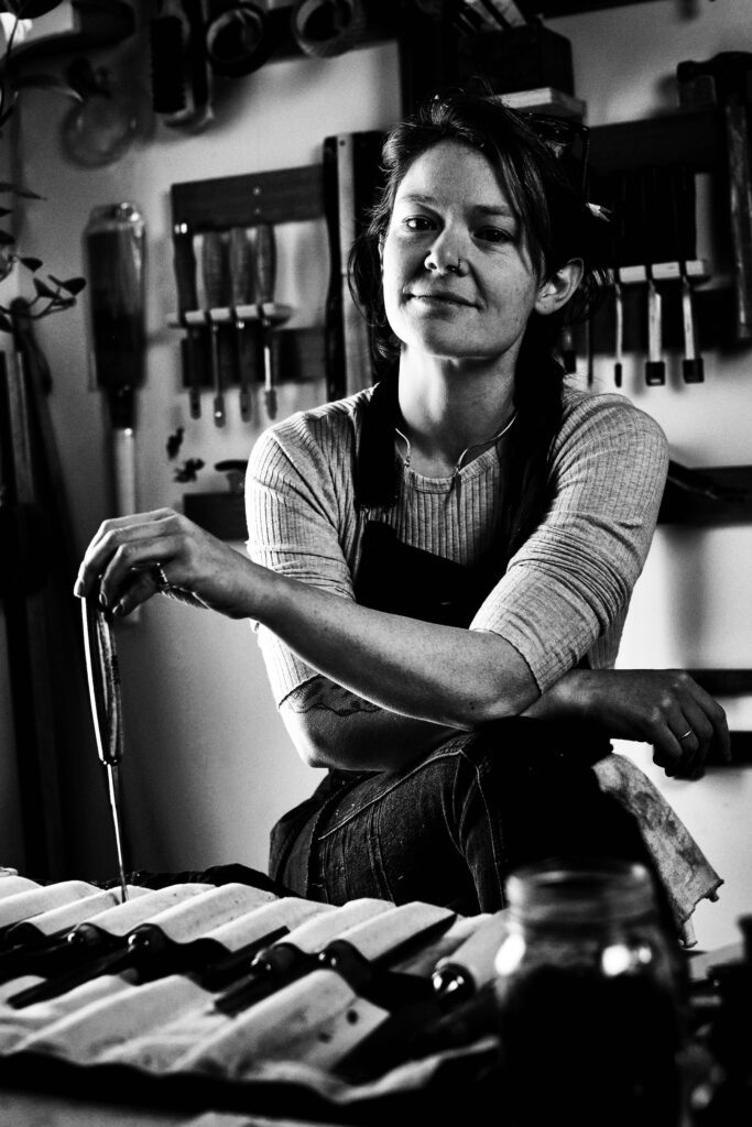 Aspen Golann in studio (Photo by Chad Weeden)