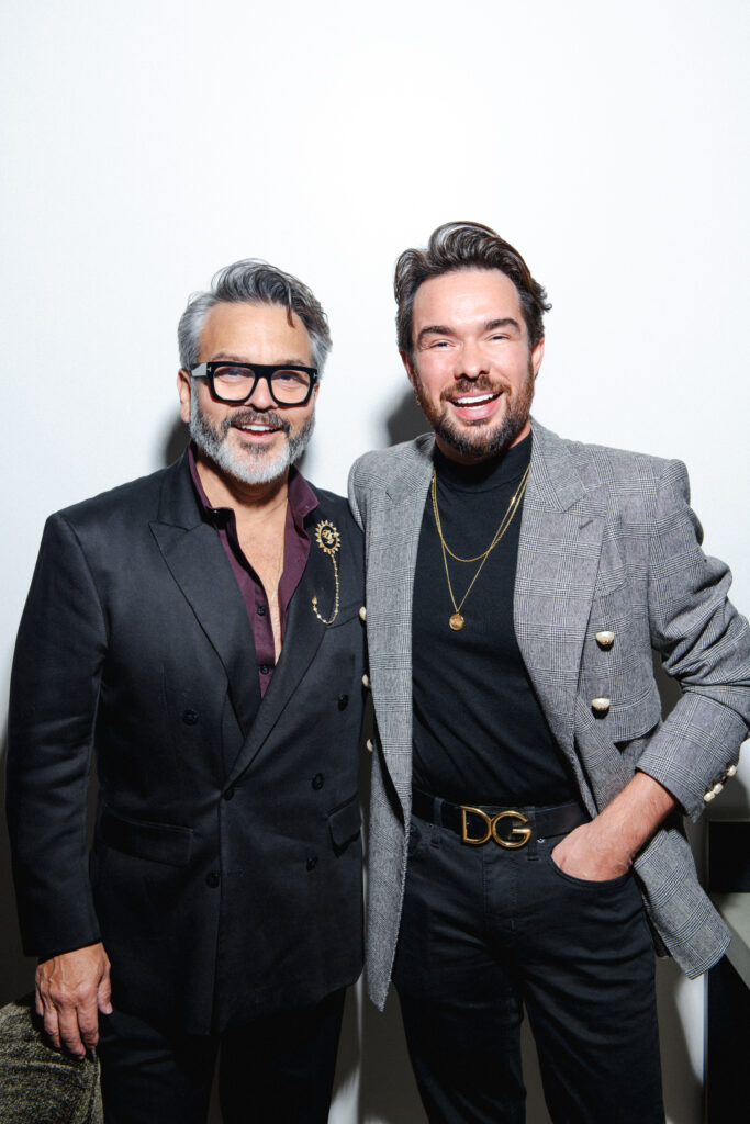 Bernie Cantu, Fran Rubenz at the CAM Studio party introducing the luxury Italian design house Baxter (Photo by Matt Rood)