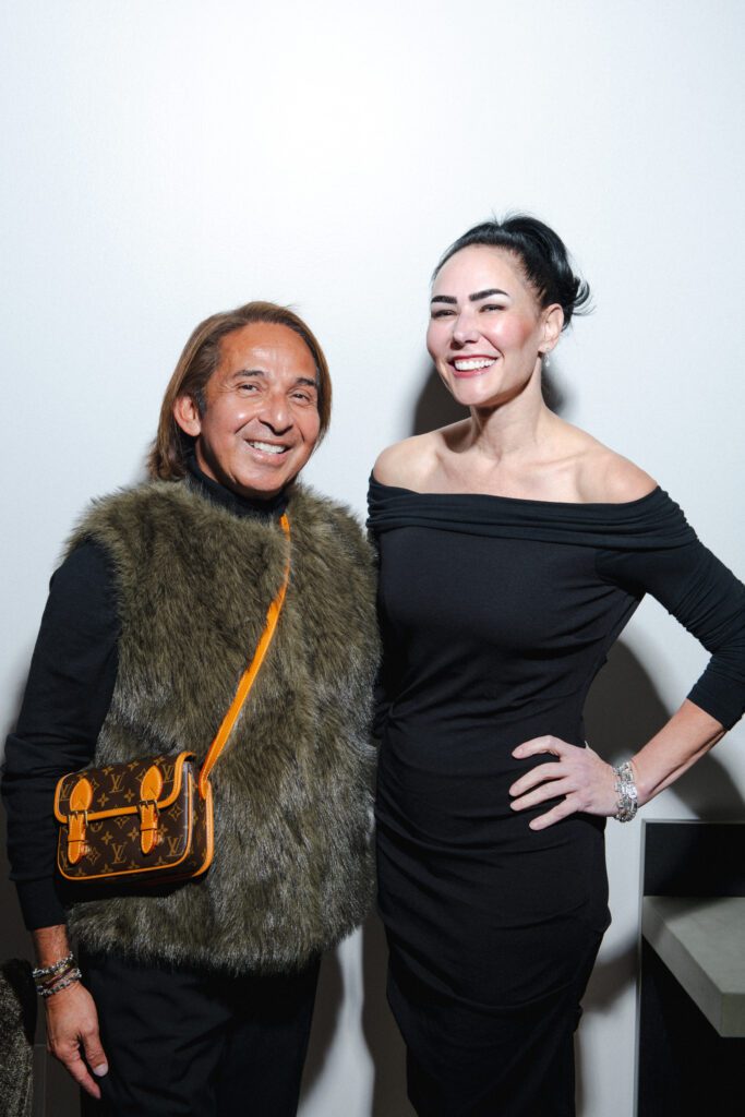 Oscar Banta-Guevara, Misty Meredith at the CAM Studio party introducing the luxury Italian design house Baxter (Photo by Matt Rood)