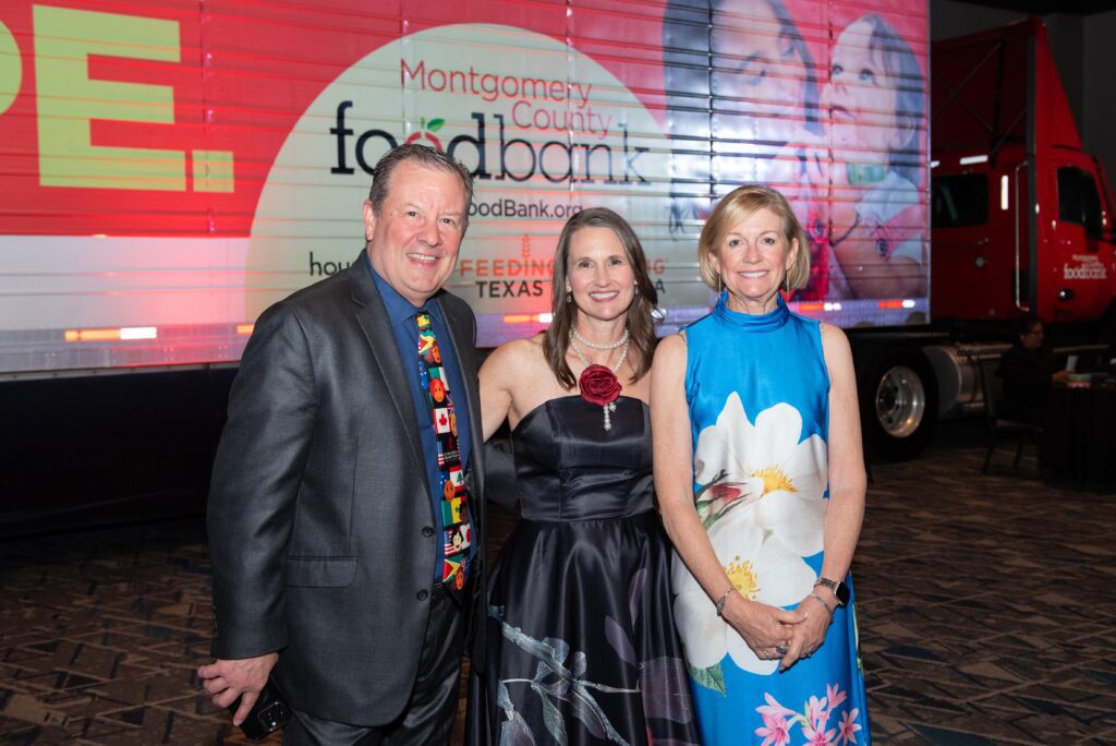 Nick Wolda, Kristine Marlow and Linda Nelson at the "Through the Looking Glass" gala Benefitting the Montgomery County Food Bank.