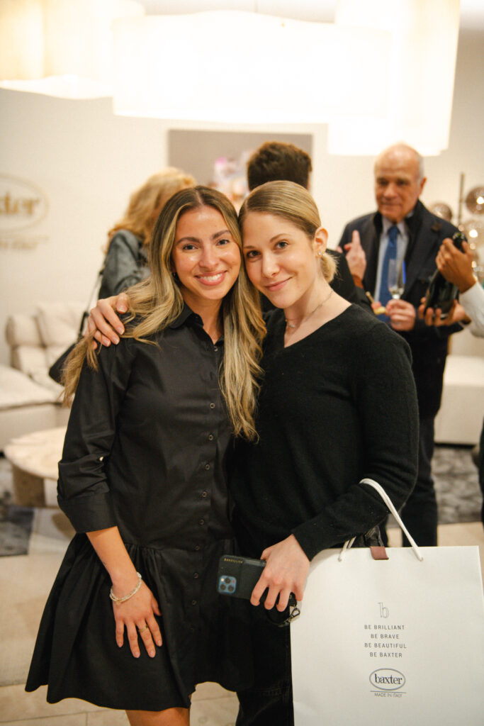 Debbie Callas, Rae Strum at the CAM Studio party introducing the luxury Italian design house Baxter (Photo by Matt Rood)