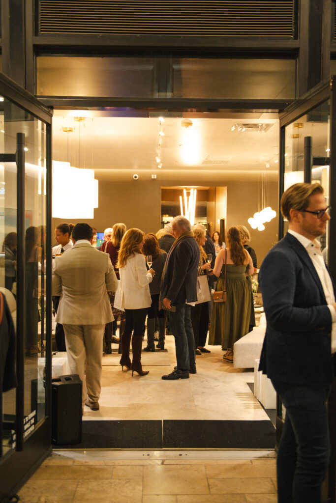 The throng at the CAM Studio party introducing the luxury Italian design house Baxter (Photo by Matt Rood)