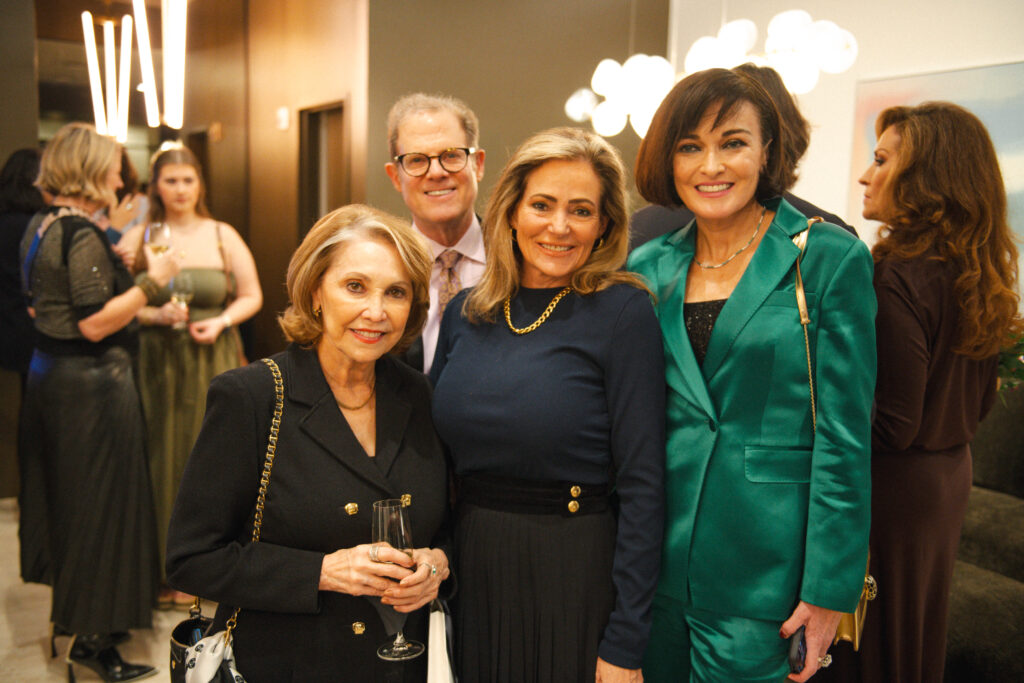 Mariana Saldana, Karla Dupre, Carmen Munoz at the CAM Studio party introducing the luxury Italian design house Baxter (Photo by Matt Rood)