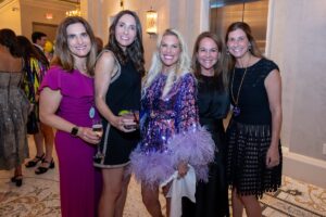 Amira Staller, Allison Leibman, Jennifer Haikin Zach, Lauren Sorkin, Abby Ackerman at LEAD’s 6th Annual Mardi Gras Charity Event Feb 17, 2023 at Le Tesserae