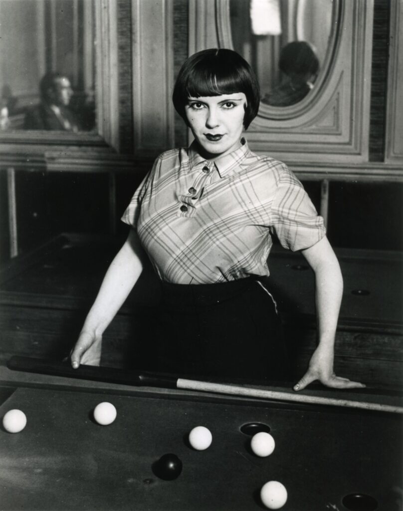 Brassaï, "Girl Playing Snooker, Montmartre," 1933, printed 1973, at The Menil Collection (© Estate Brassaï-RMN)