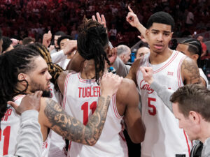 University of Houston Cougars men’s basketball team defeated the Kansas State Wildcats 78-64, as Emmanuel Sharp scores 23 points, in a Big XII contest at the Fertitta Center, February 14, 2026