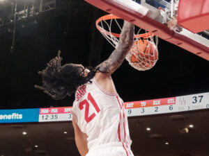 University of Houston Cougars men’s basketball team defeated the Kansas State Wildcats 78-64, as Emmanuel Sharp scores 23 points, in a Big XII contest at the Fertitta Center, February 14, 2026