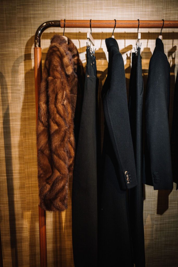 Gabriela Hearst's coats and jackets are even lined with a special silver fabric that protects a woman’s reproductive organs from cell-phone radiation. (Photo by Pär Bengtsson and Chase Hall)