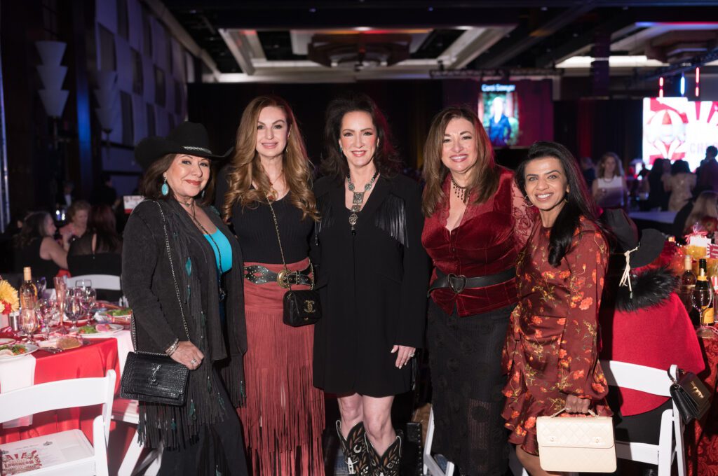Debbie Festari, Brigitte Kalai, Alicia Smith, Ghada Ali , Farida Abjani at the Houston Livestock Show and Rodeo Trailblazers Awards Luncheon (Photo by Daniel Ortiz)