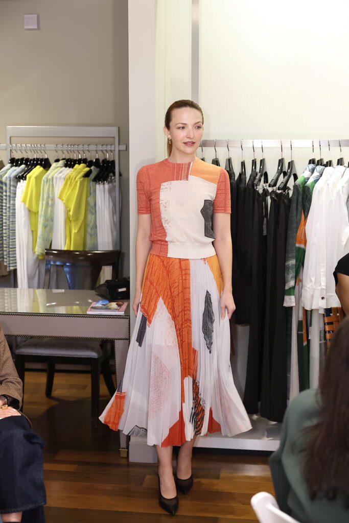 A dress from Jason Wu's Collage collection at the Elizabeth Anthony tea and fashion presentation with Jason Wu