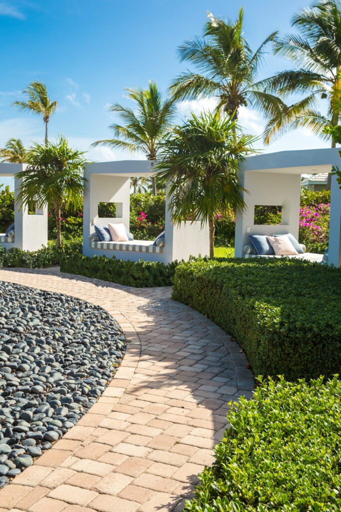 The Estate Pool & Beach Cabanas are chic, and the perfect spot to set-up shop for the day. (Photo by Grace Bay Club)