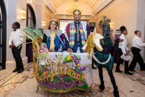 Party float  at LEAD’s Mardi Gras Charity Event