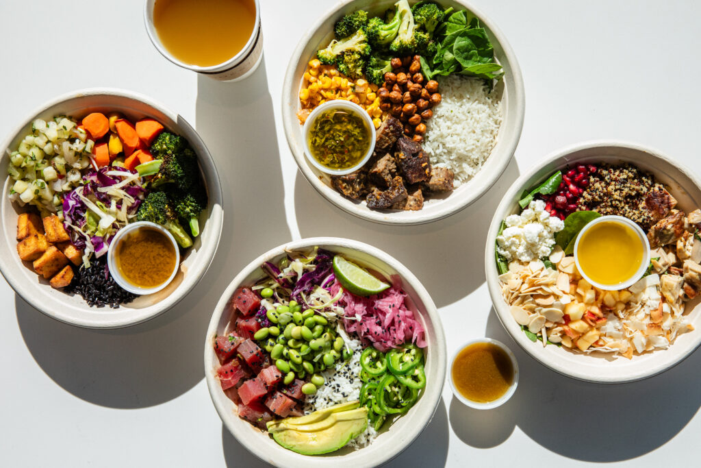 An array of healthful bowls await at the new Honest Mary’s in River Oaks. (Photo by Becca Wright)