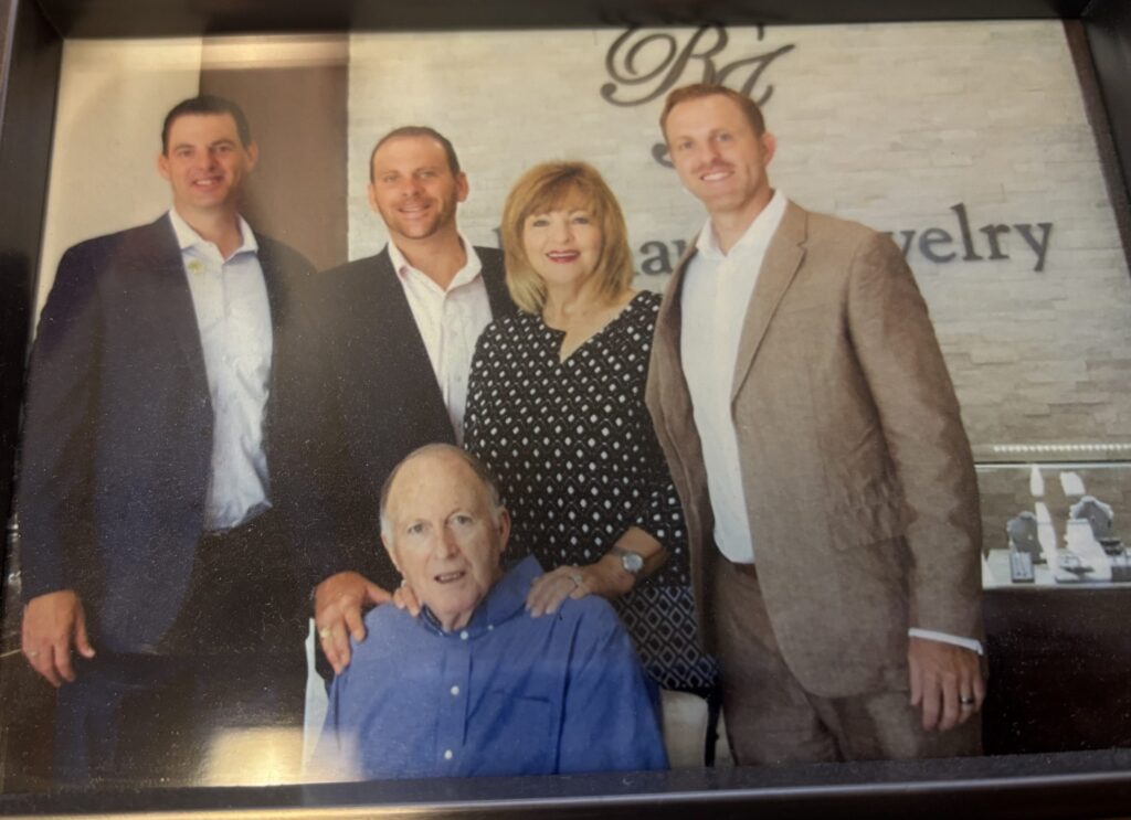 The Robichau family — John, Matt, Lynda and Jason — with founder Jack Robichau at the Panther Creek location of Robichau's Jewelry. (Photo courtesy John Robichau)