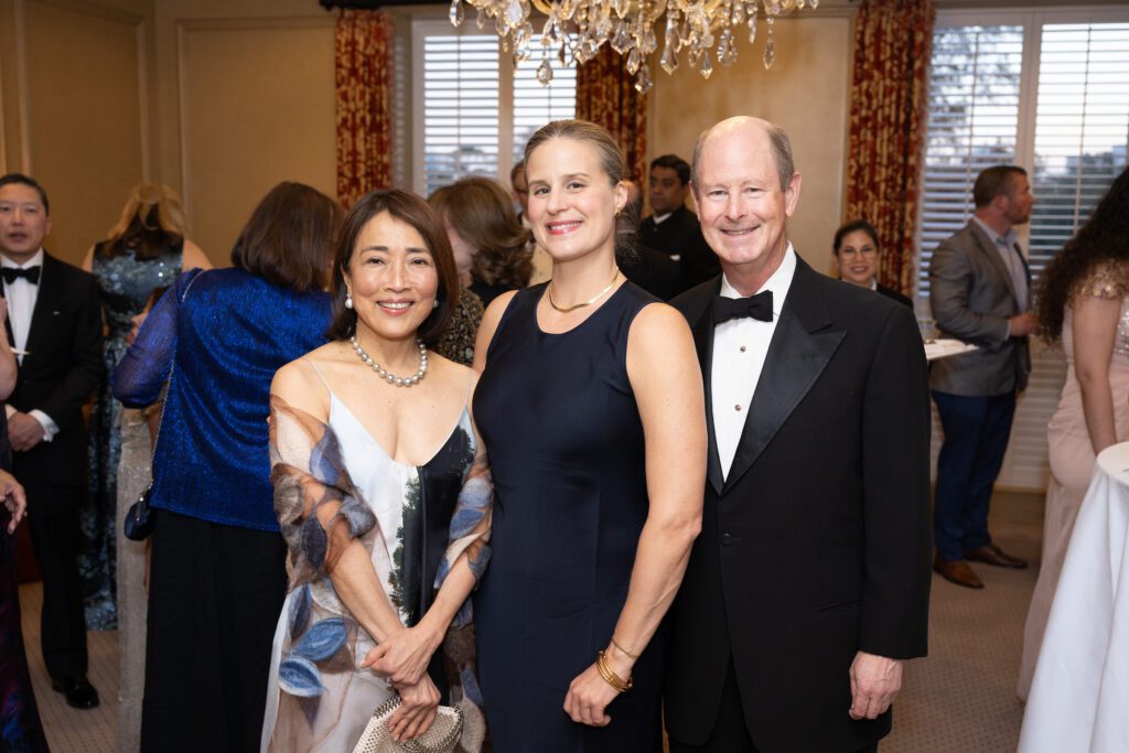 Inprint Board president Chinhui Juhn, featured speaker Lauren Groff, Eddie Allen at the Inprint Poets & Writers Ball  (Photo by Jacob Power)