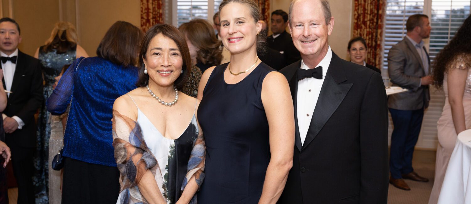 Inprint Board President Chinhui Juhn, Featured Speaker Lauren Groff, Eddie Allen 2282 (Photo by Wilson Parish)