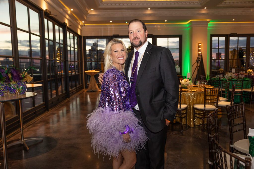 Jennifer & Ron Zach chair LEAD's sixth annual Mardi Gras soirée  held in  Le Tesserae in EaDo