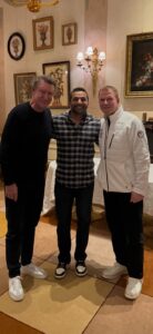 (L-R) Hockey Legend Wayne Gretzky, Kash Patel, and Ambassador Fertitta