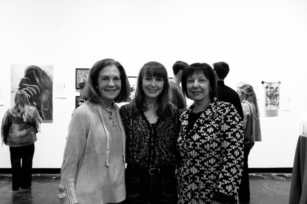 Jereann Chaney, co-chair Holland Horton, Orna Feinstein at Sunday Brunch with Lawndale (Photo by Troy Montes)