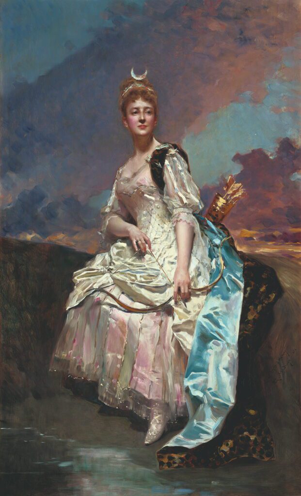 Raimundo de Madrazo y Garreta, "The Marquise d’Hervey de Saint-Denys as the Goddess Diana (La marquesa d’Hervey Saint-Denys como la diosa Diana)," 1888, at Meadows Museum (© GrandPalaisRmn [Musée d’Orsay.] Photo by Adrien Didierjean)