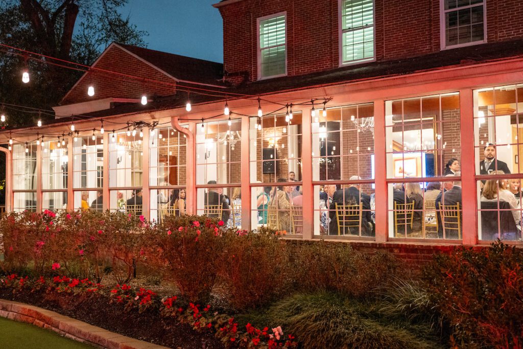 The Manor at The Houstonian lighted up for the 'Tribute to Louisiana Legends' dinner (Photo by Jacob Power)