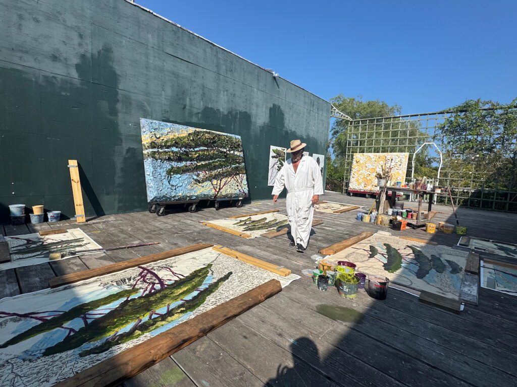 Julian Schnabel in his studio in Montauk, 2025 (Photo by Vito Schnabel)