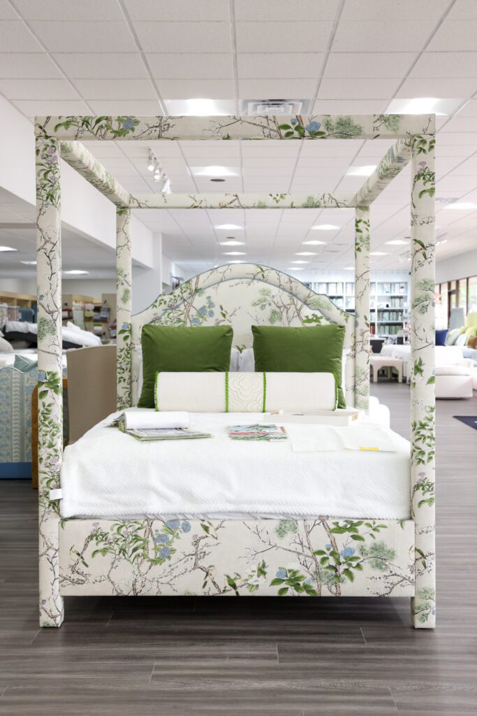 The showroom allows visitors to explore furniture silhouettes, fabrics, and design options while working directly with the team to develop custom pieces.