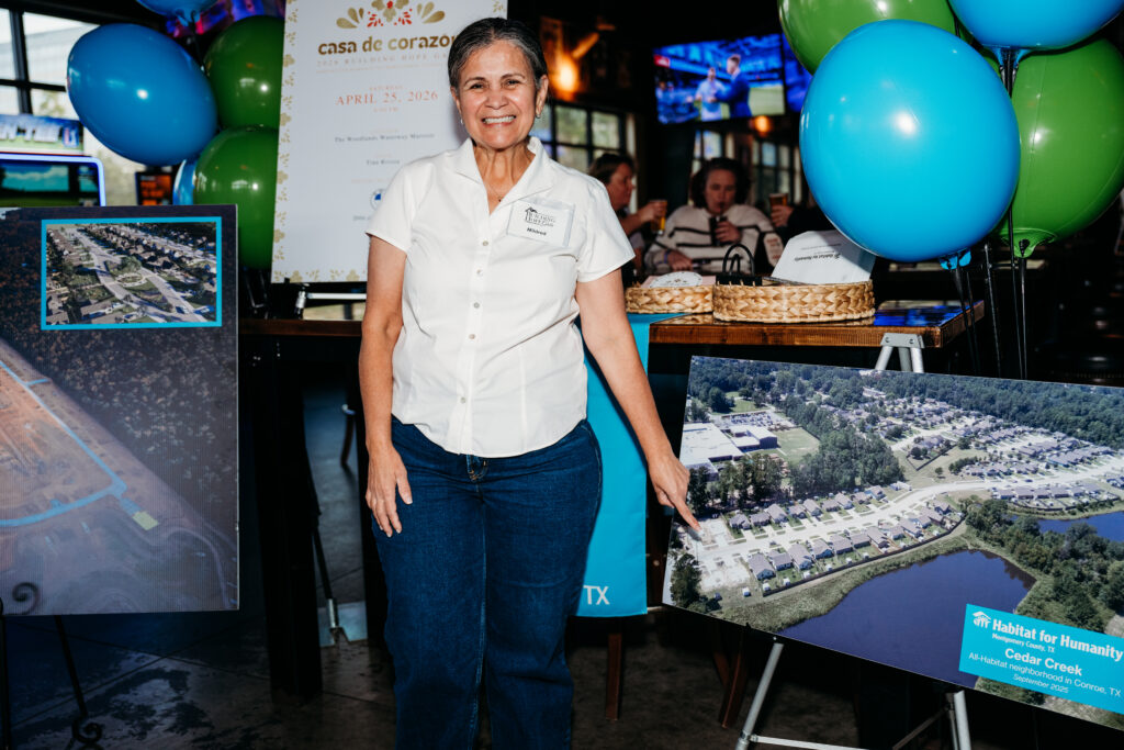 Mildred, a future Habitat homeowner at the Hats for Homes event at Kirby Ice House.