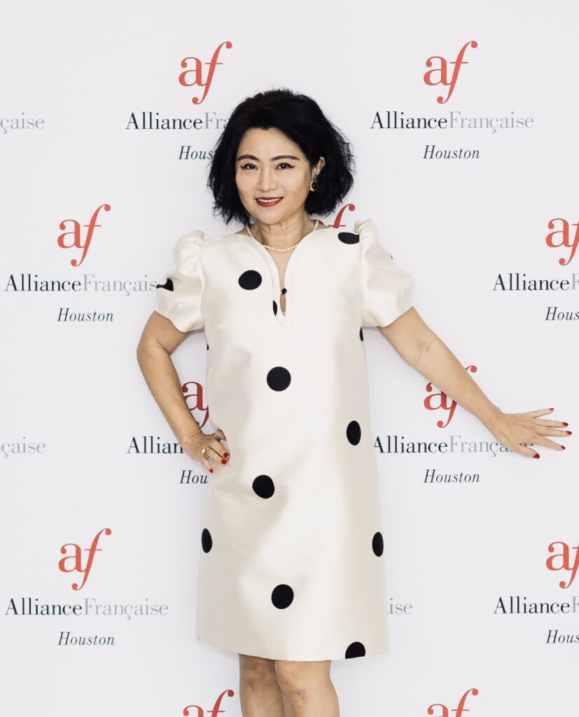 Coco Luo at the Alliance Française de Houston’s 2026 Annual Fundraising Gala, Riviera Night  (Photo by Naranja Dulce Studios)