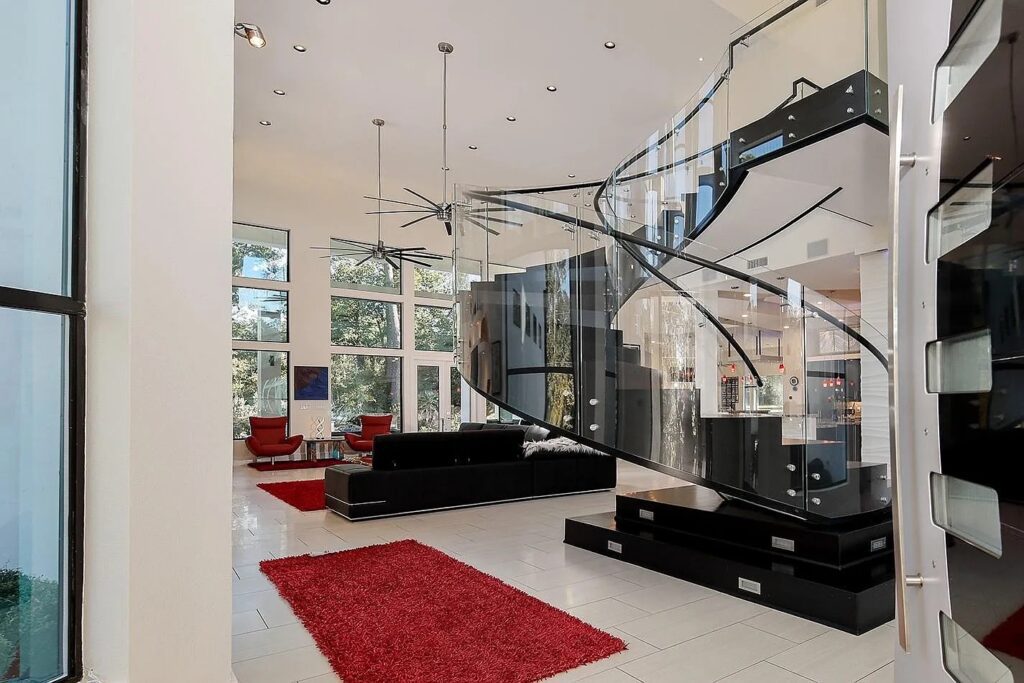 This unique spiral staircase is a show-stopper. 