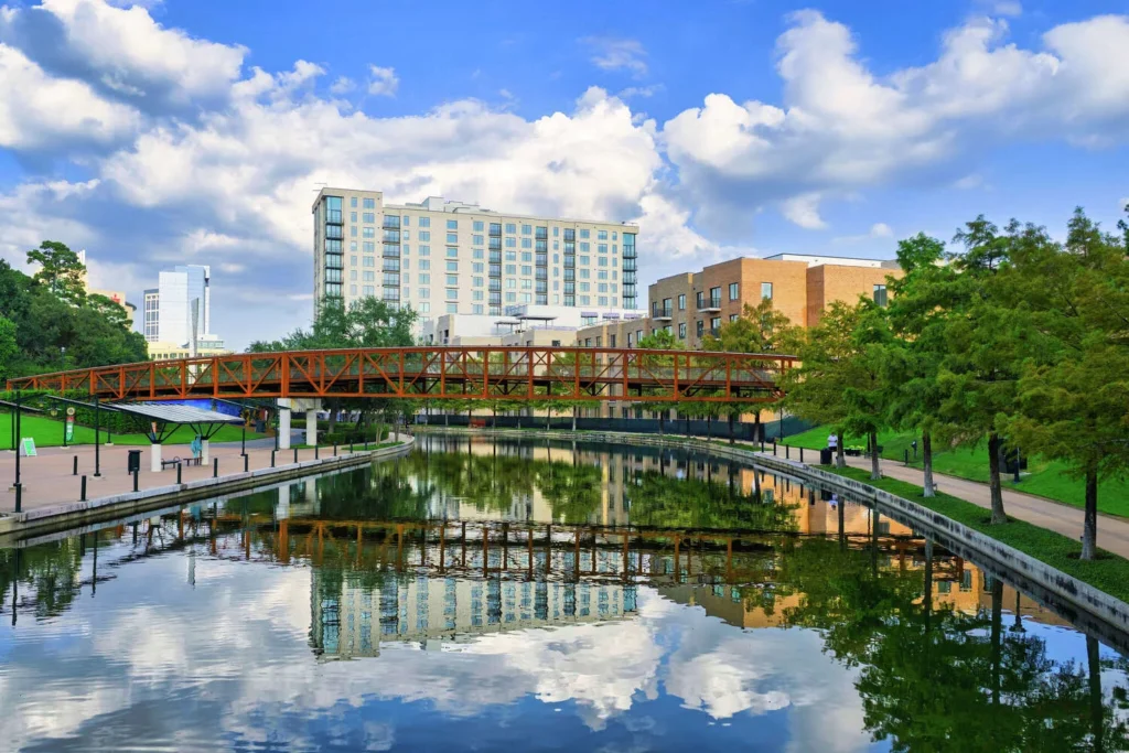 Riva Row is right on The Woodlands Waterway, right across the water from Cynthia Woods Mitchell Pavilion.  (Mauricio Ramirez/Courtesy Howard Hughes)
