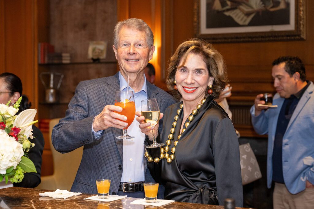 Philip Bhar & Denise Buxh Bhar at the 'Tribute to Louisiana Legends' dinner at The Manor House at The Houstonian  (Photo by Jacob Power)