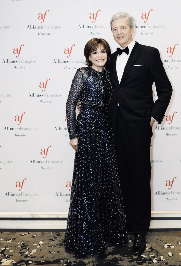 Hallie Vanderhider & Bobby Dees at the Alliance Française de Houston’s 2026 Annual Fundraising Gala, Riviera Night  (Photo by Naranja Dulce Studios)