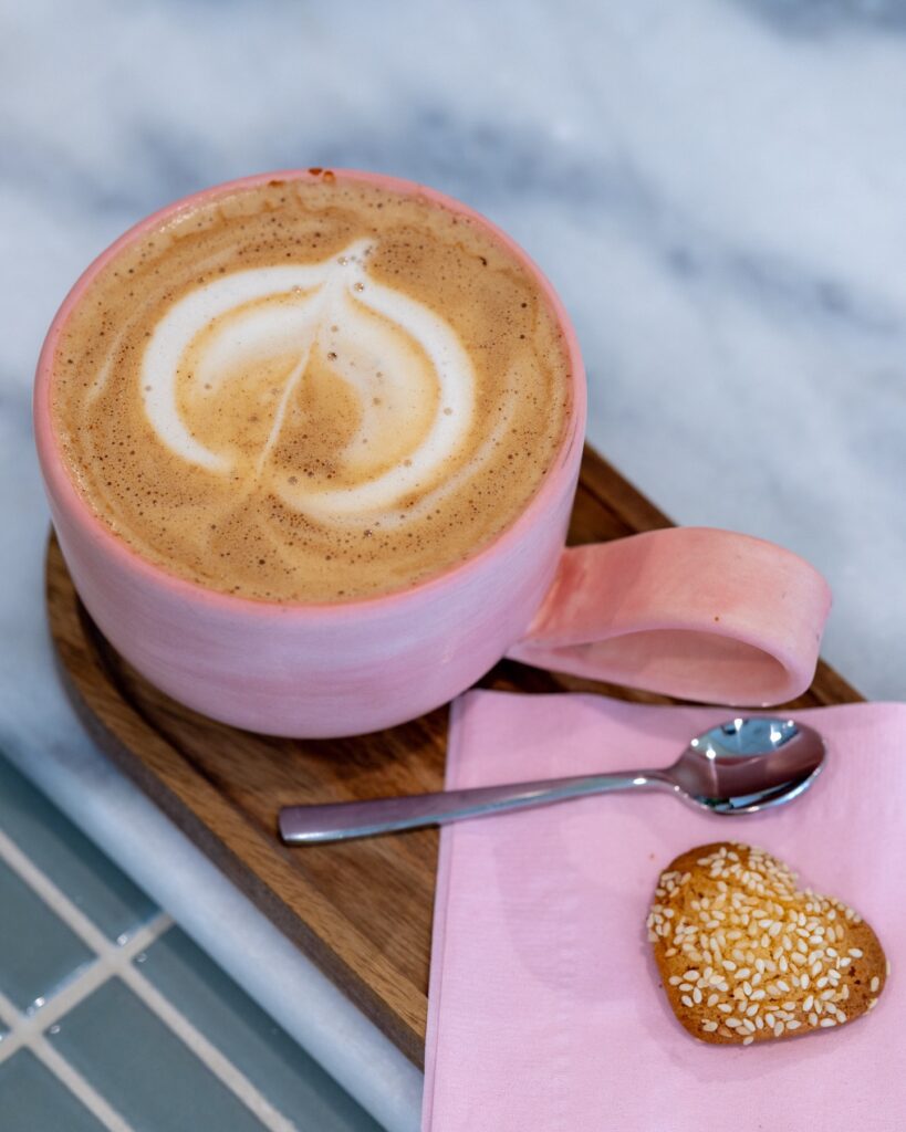 Cafe Olivia offers classic espresso drinks, as well as signature creations like the Olivia Latte and Pink Cloud. (Courtesy)