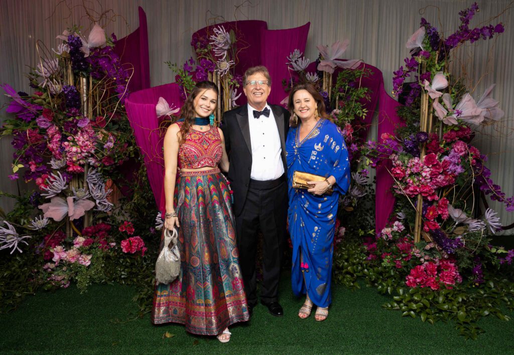 Sarah Stephens, Steven & Anne-Laure Stephens at Asia Society Texas’ Tiger Ball (Photo by Alida Bonifaz)