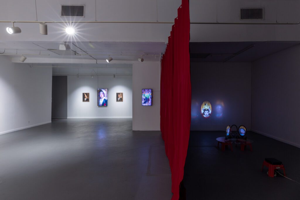 Jamie Ho’s “magic mirrors” is on view in the Main Gallery at Art League Houston. (Photo by Alex Barber)