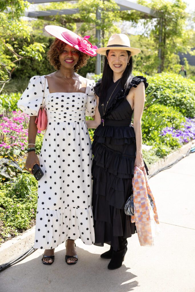 Adama Sall, Sonja Kostich at the Hermann Park Conservancy 'Hats in the Park' luncheon (Photo by Jenny Antill)