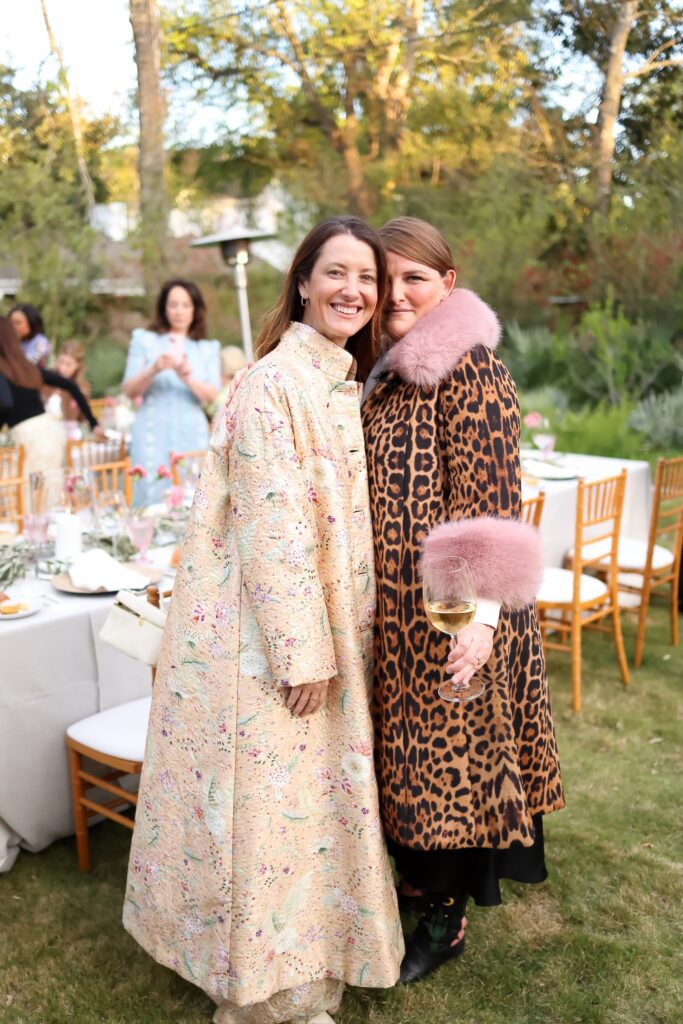 Alice Adair, Suz Negley wearing Luisa Beccaria at the Italian designer's trunk show and dinner party. (Photo by Quy Tran)