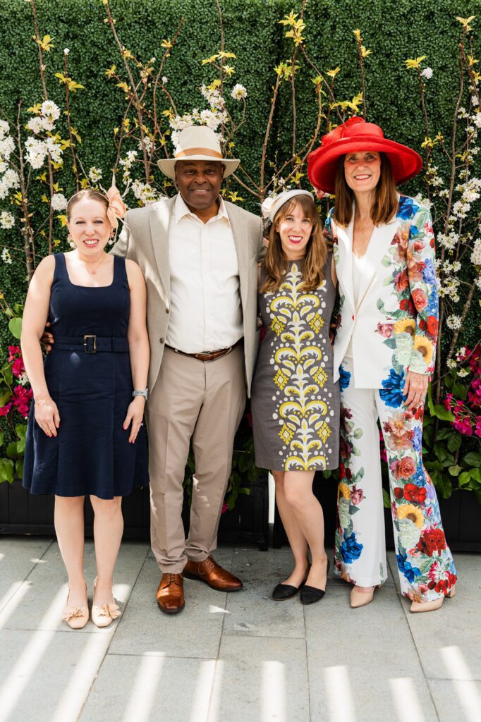 Amy Peck, Kenneth Allen, Abbie Kaman and Sallie Alcorn at the Hermann Park Conservancy 'Hats in the Park' luncheon (Photo by Hung L. Truong)