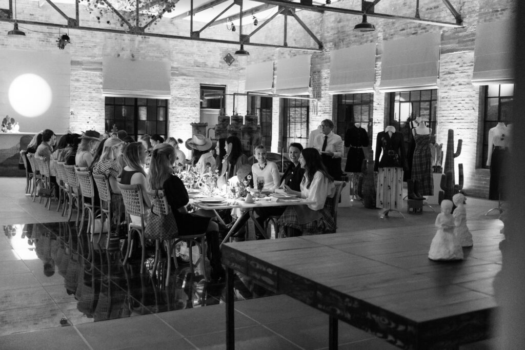 Legendary Lone Star brands Lucchese and Lela Rose welcomed a curated guest list of chic Dallas gals about town for an elegant dinner inside The Pump House. (Photo by Kaitlin Saragusa Photography)