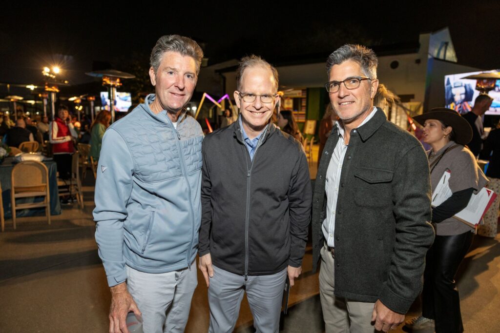 Brian White, Ben Renberg, Giles Kibbe at the Texas Children's Ambassadors 'Glow in the Park' fundraiser (Photo by Jenny Antill)