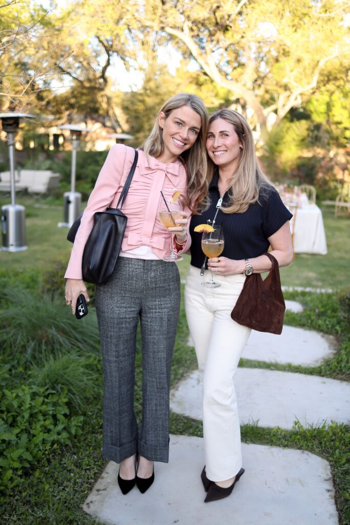 Brittany Sakowitz, Katie Morgan at the Luisa Beccaria trunk show and dinner party. (Photo by Quy Tran)