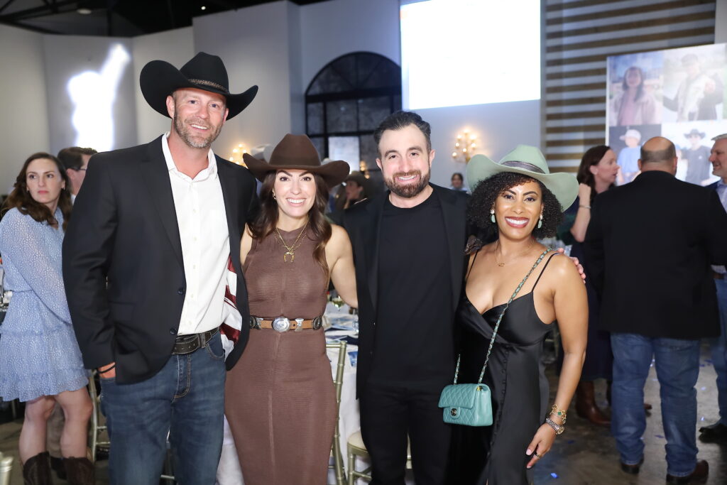 Chad Anderson, Abbie Byrom Botello & Leonard Botello IV, Christine Adolphe at the Sky High for Kids 'Boots are Better' gala (Photo by Quy Tran Photography)