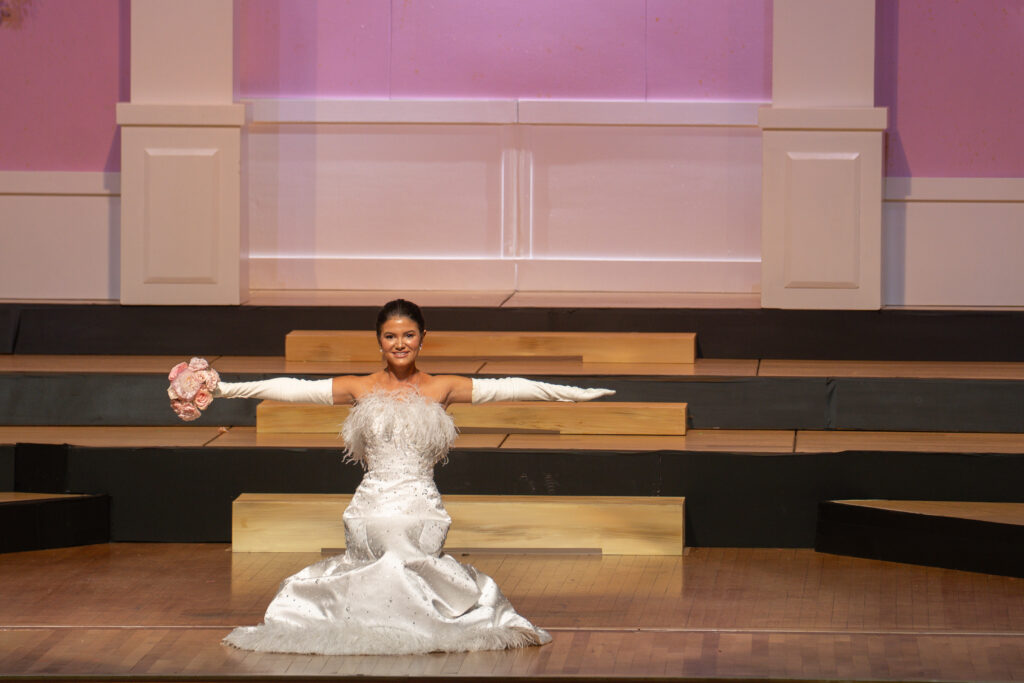 Livia Lange wearing Michael Faircloth final Deb Gown before retiring (Photo by Danny Campbell)