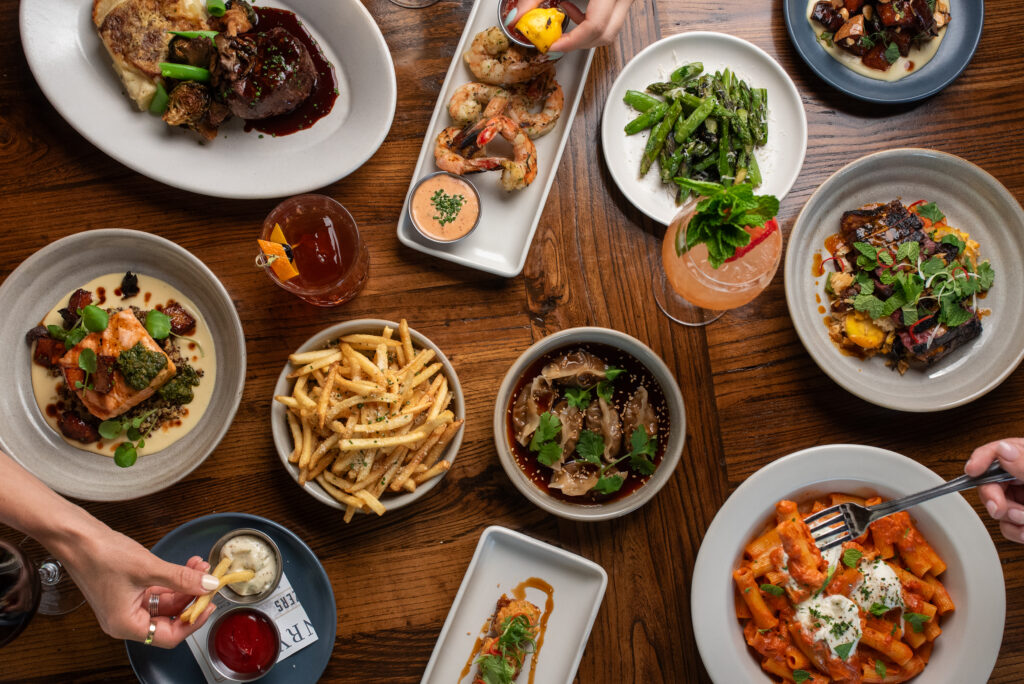 The favorite breakfast spot also offers lunch and dinner with menu highlights including short rib potstickers, seared tuna chop, and Korean prime skirt steak. (Courtesy)