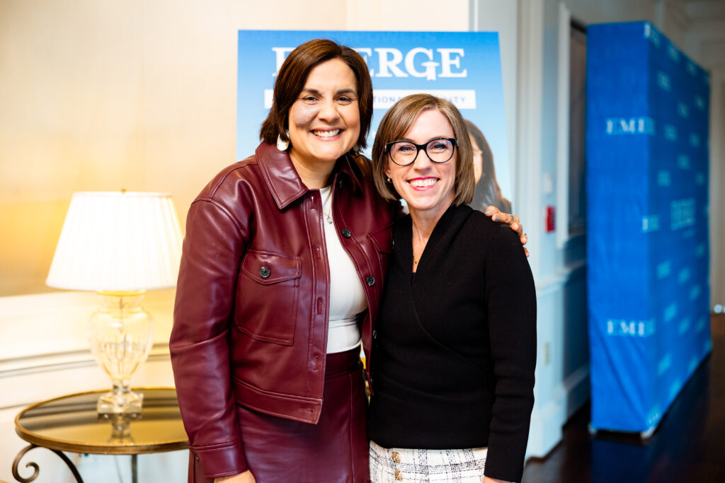Eliza Villaneuva Beard, Ann Ziker at EMERGE'S Build the Village Luncheon (Photo by Hung L. Truong)