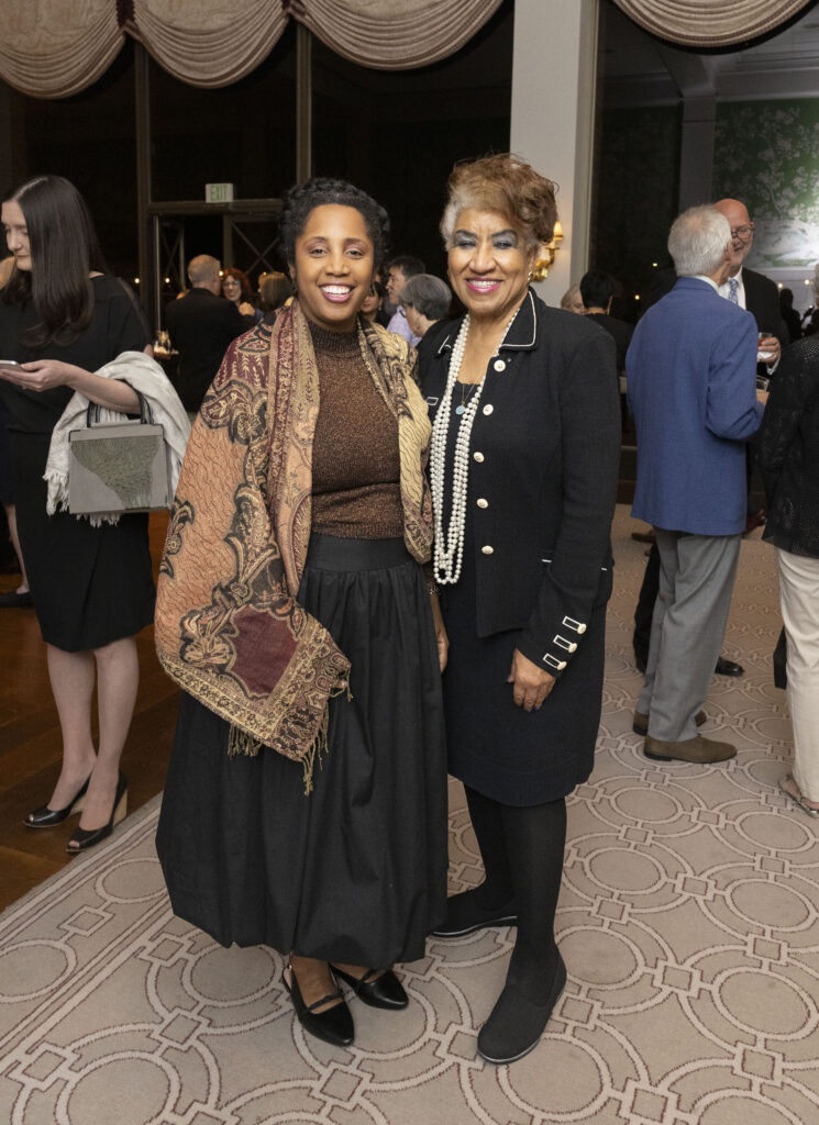 Erica Lee Carter, Algenita Scott Davis at Preservation Houston's Gold Brick Awards Dinner (Photo by Alida Bonifaz)